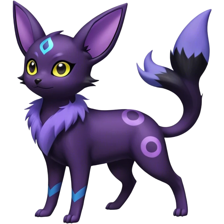 Noibat-Umbreon-Espeon-hybrid, full body, special markings emoji