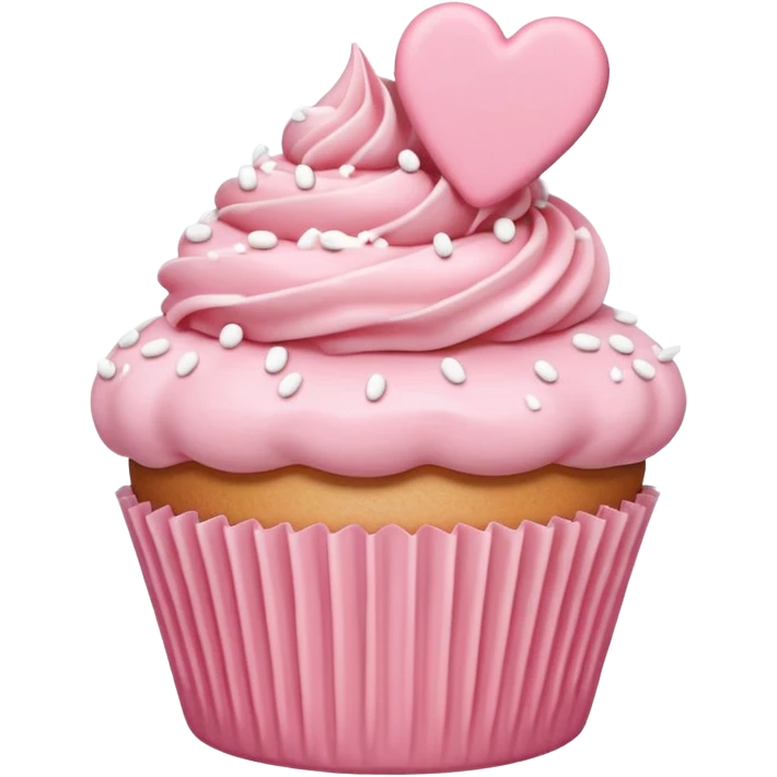 pastel heart with a cupcake motif emoji