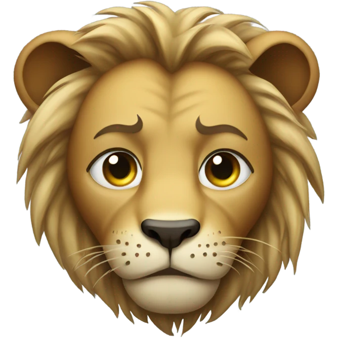 Crying lion emoji