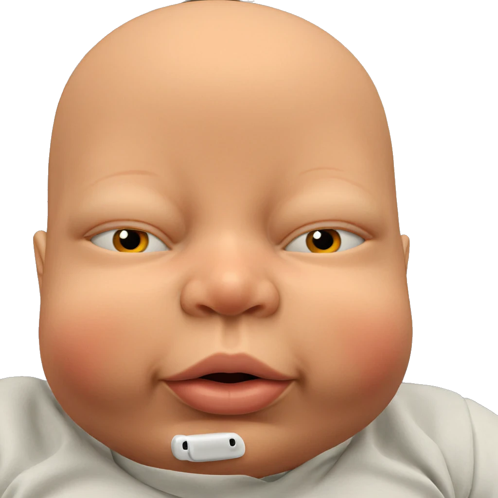 bald boy in parody style emoji