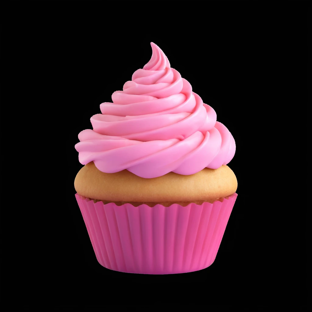 cupcake with pink icing, 3D style emoji