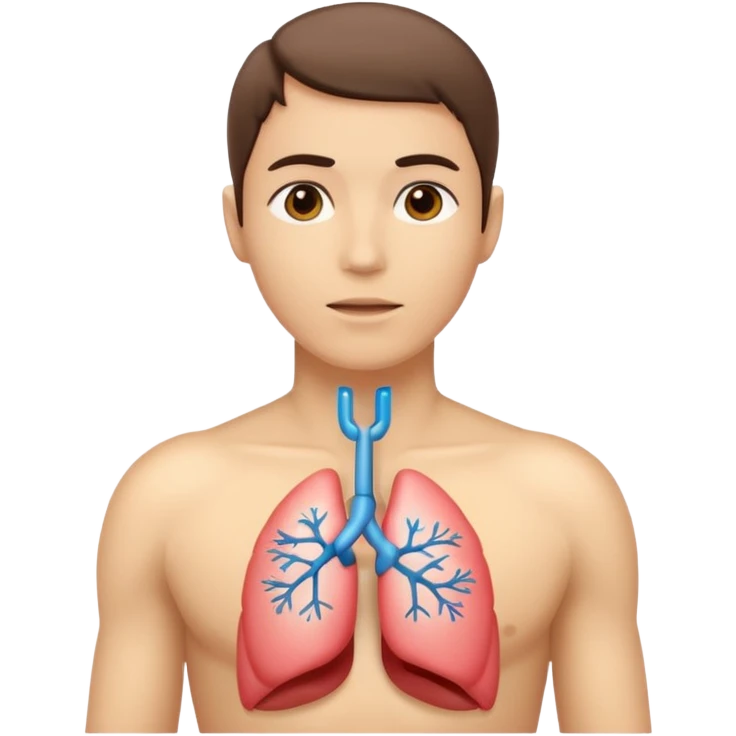 human body with highlighted endocrine glands, clear and recognizable emoji