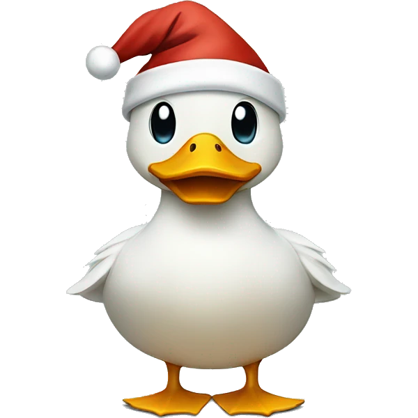 Duck wearing a Santa hat  emoji