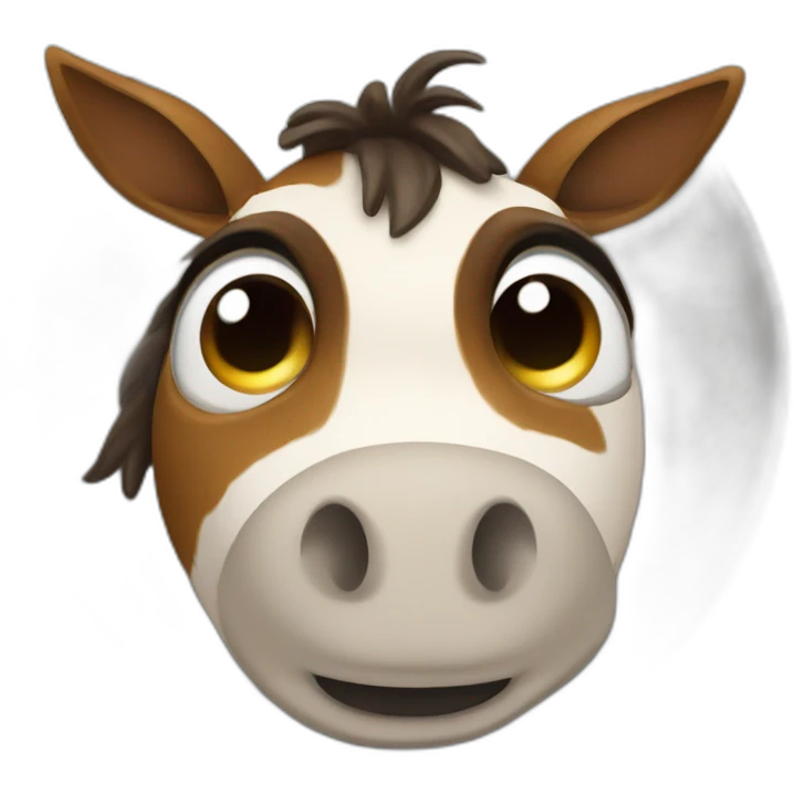 3d sphere with a cartoon Mule skin texture with big calm eyes emoji