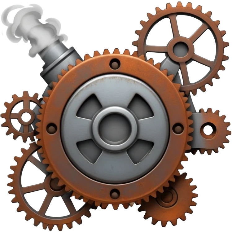 broken gear that smokes emoji