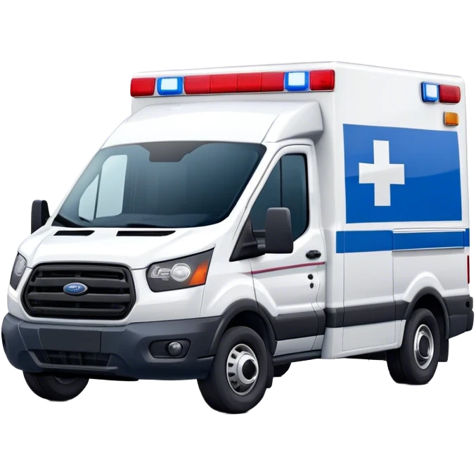 Ambulance - Ford Transit 350 (Model Year: 2021) (Iconic colour: White with red and blue lights) emoji