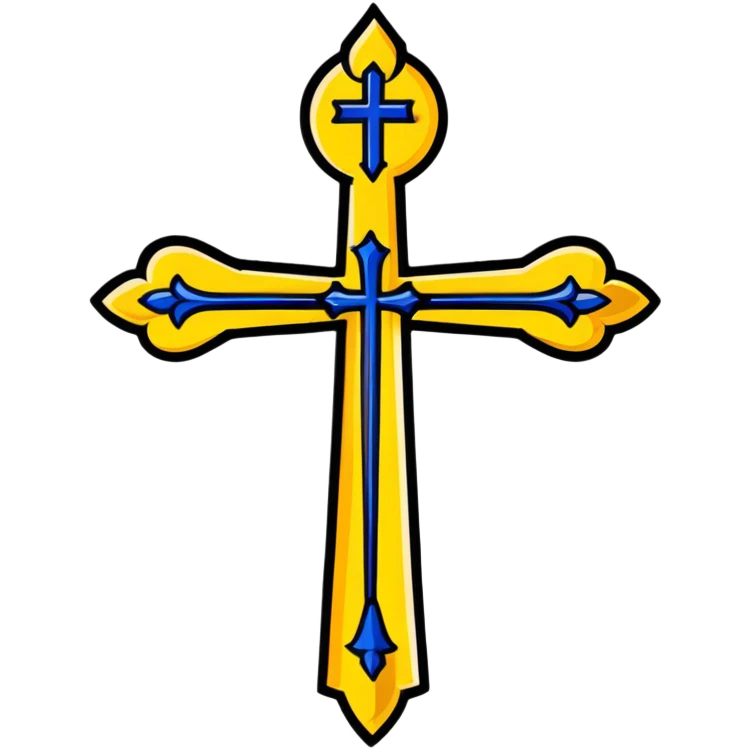 religious saint emblem with cross and golden details emoji
