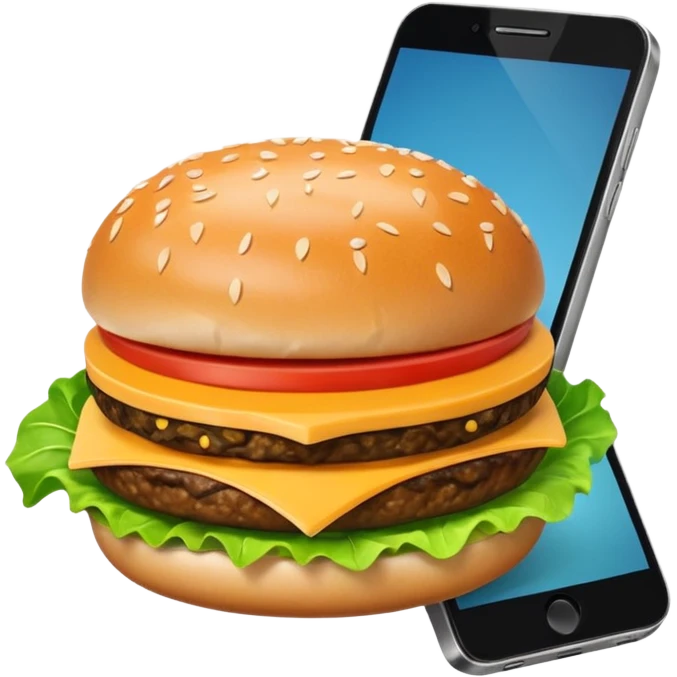 picture of a hamburguer on a phone emoji