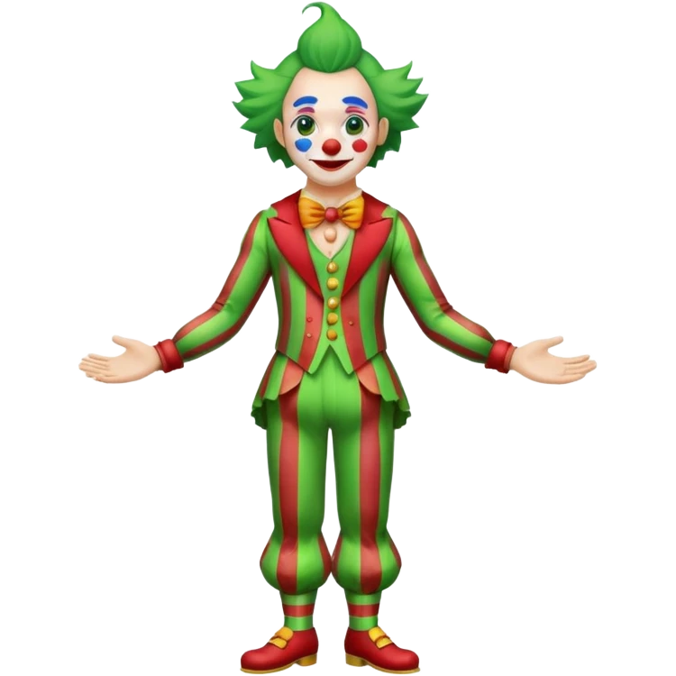 circus clown green hair full body emoji