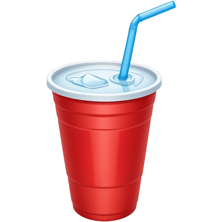 red solo cup with straw emoji