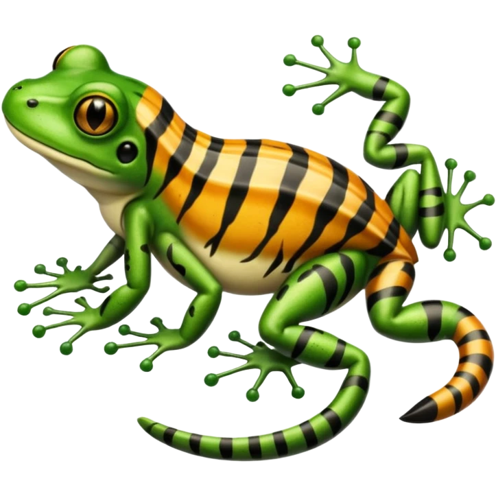 Frog with tiger body and scorpion tail emoji