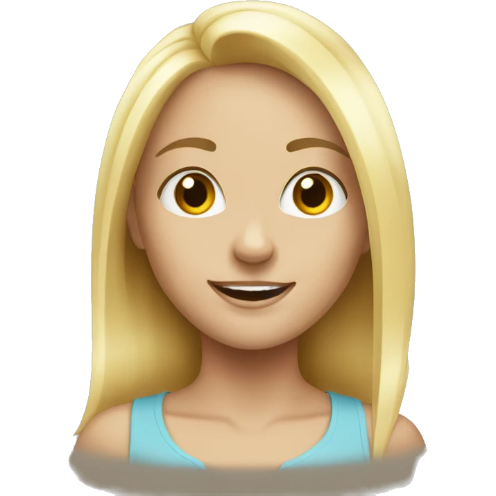 Energetic blonde girl white emoji