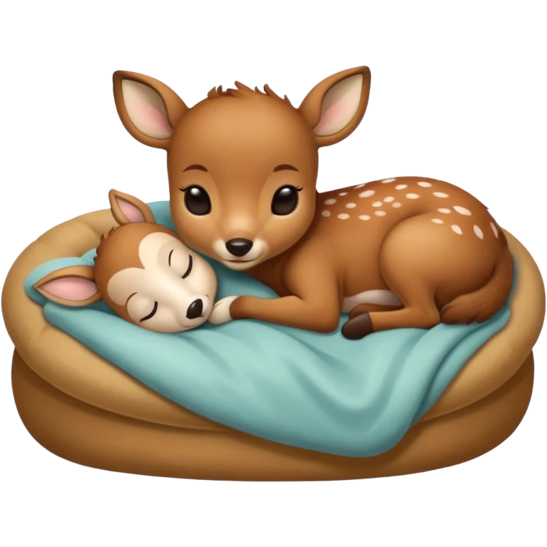 Baby Deer Sleeping in Bed emoji