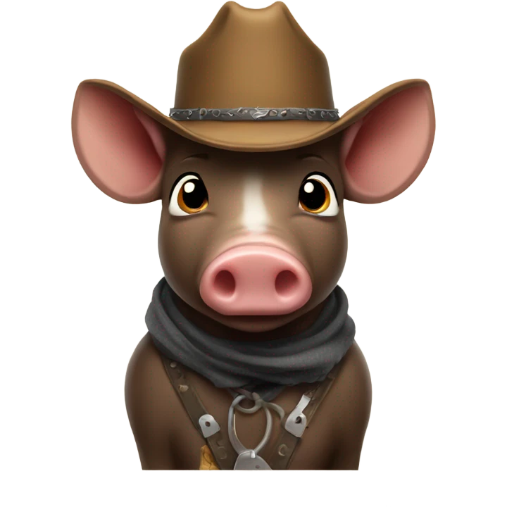 Wild pig in a cowboy hat emoji