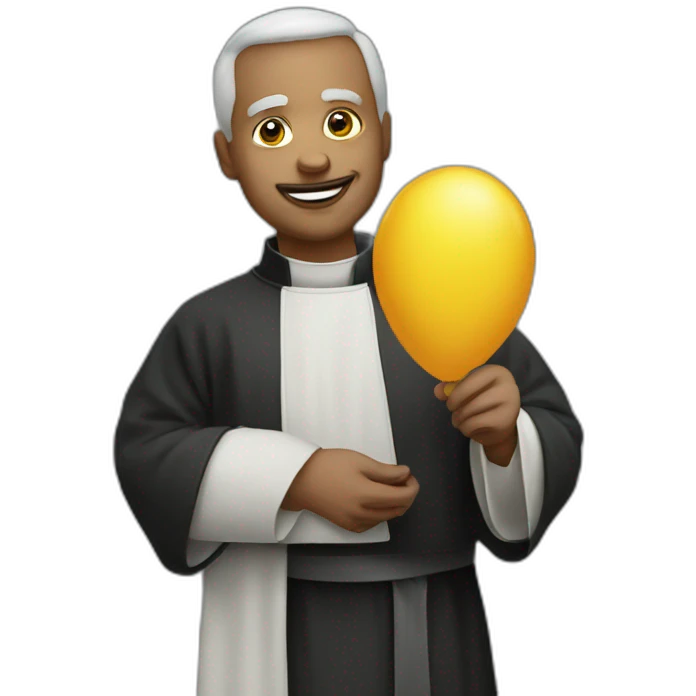 priest holding balloon emoji