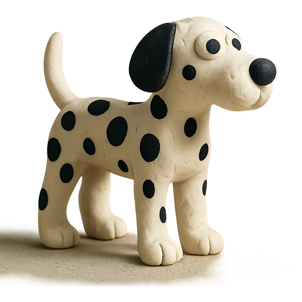 claymation style Dalmatian dog emoji