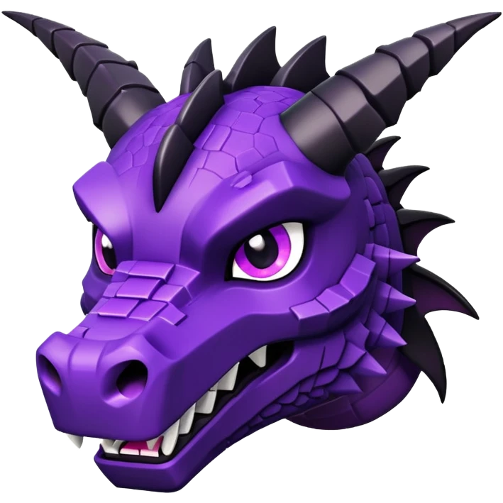 Minecraft black dragon head with purple eyes emoji