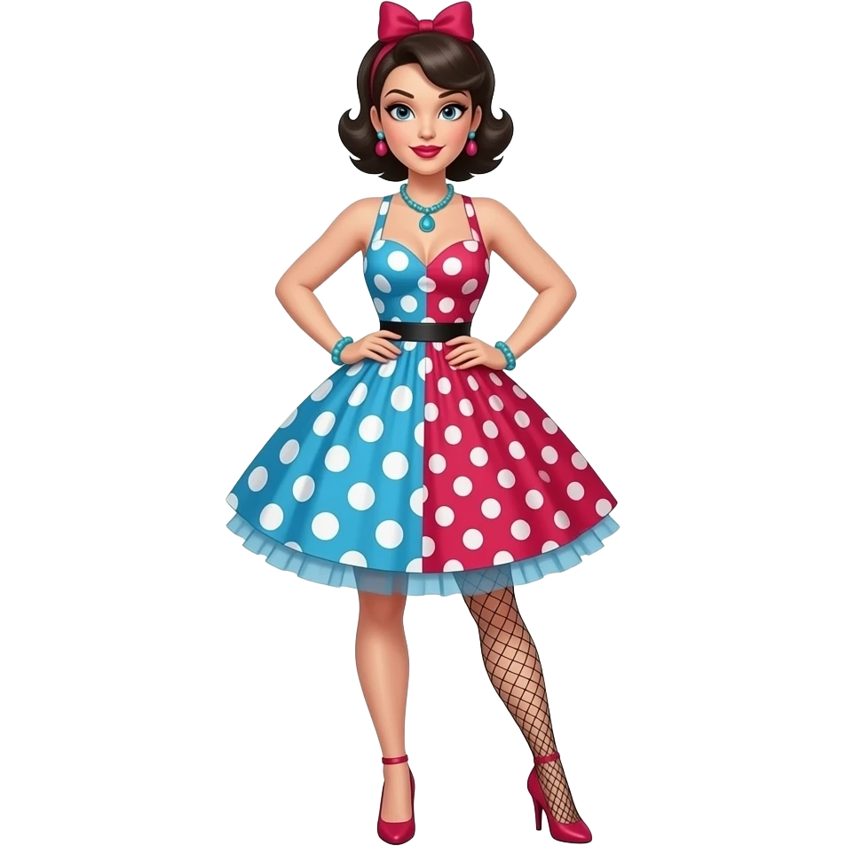 eccentric pin-up girl from head to toe emoji