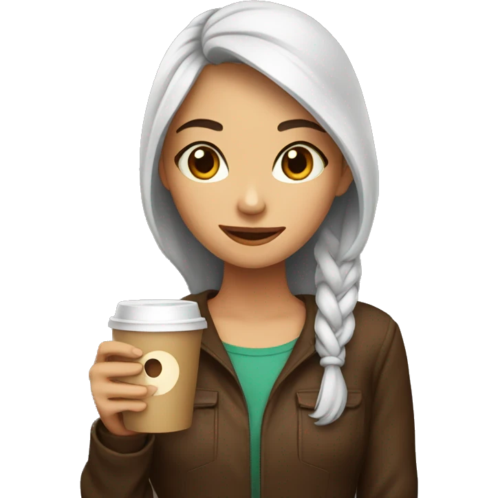 Girl with coffe emoji