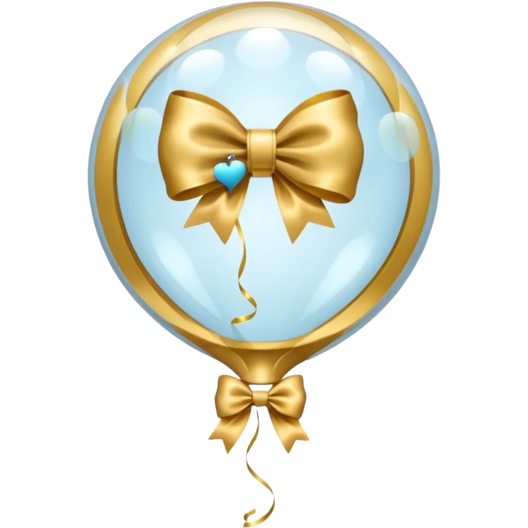 Transparent balloon with golden lace with bow  emoji