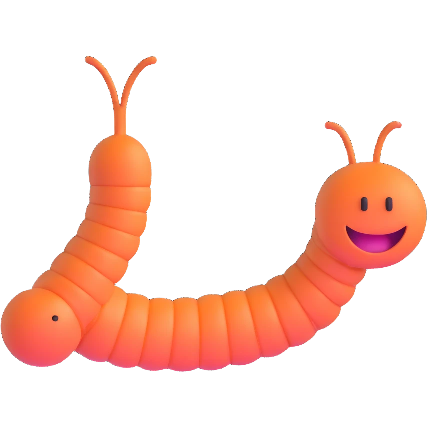 colorful worm emoji