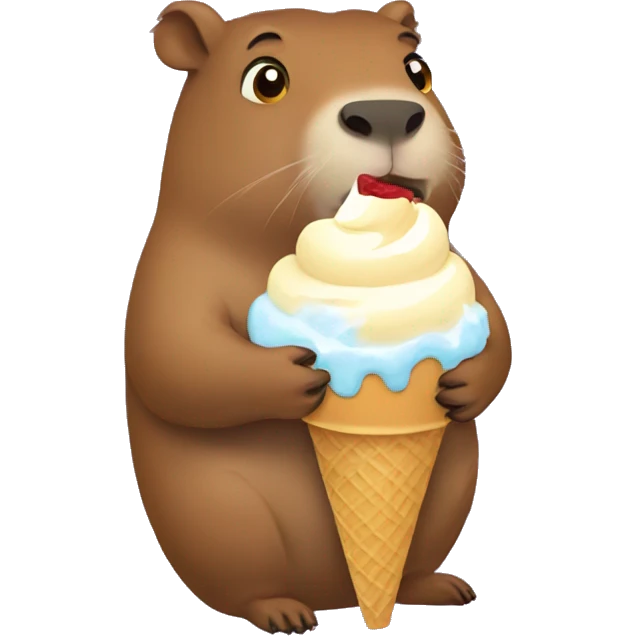 capybara eating ice cream emoji