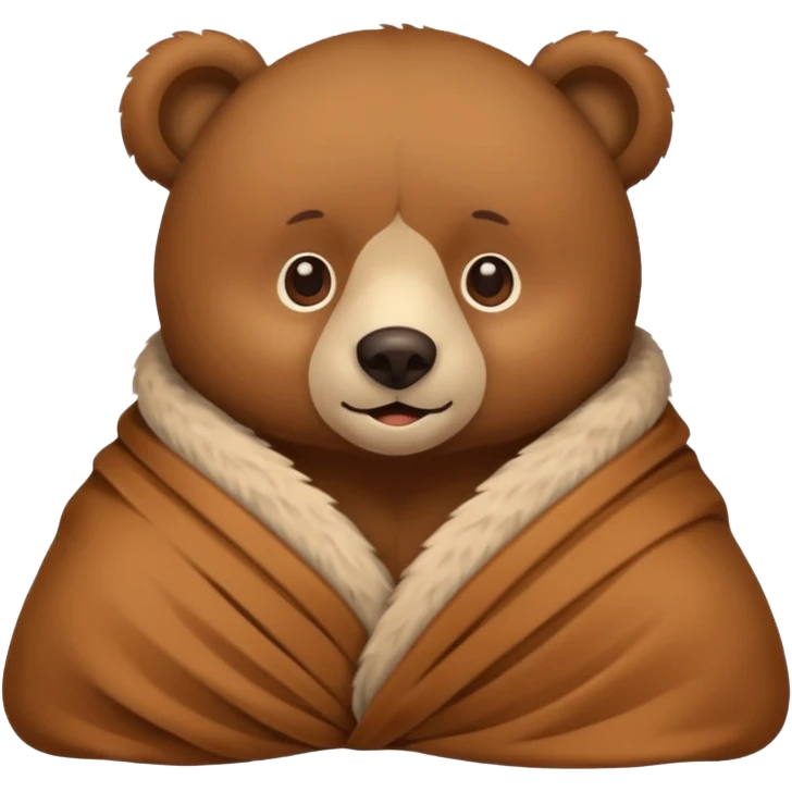 Bear cozy in blanket emoji