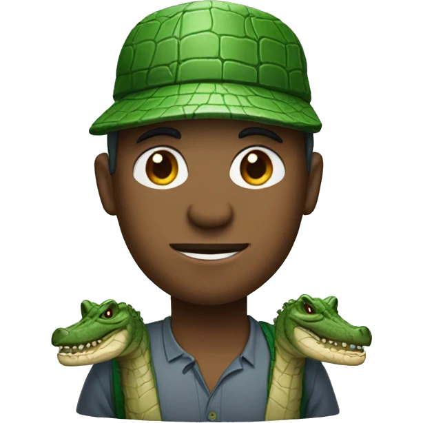 man with a crocodile head cap emoji