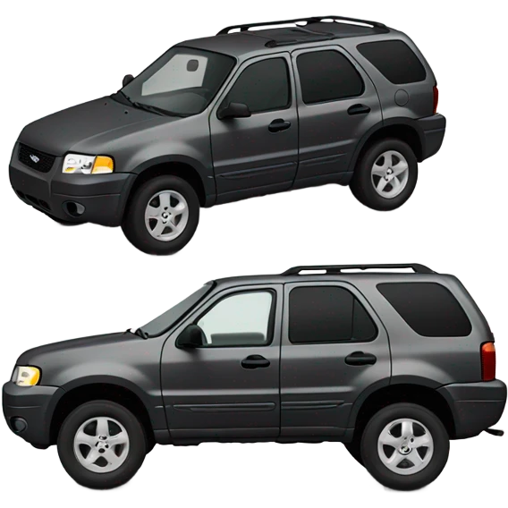 Car, dark grey 2003 Ford Escape, side shot emoji