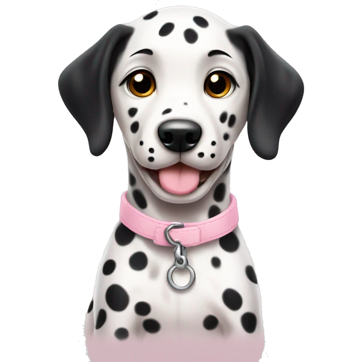 dalmatian puppy cute with light pink collar emoji