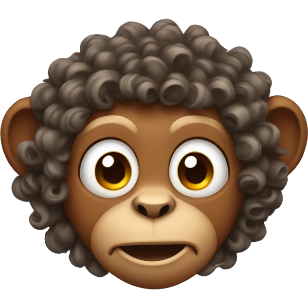 monkey with curly hair emoji
