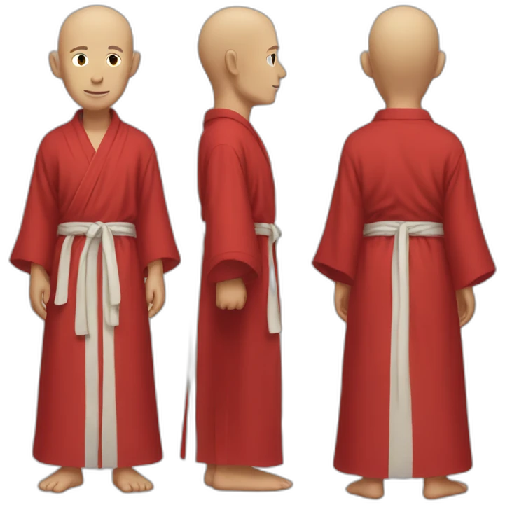white Monk in red bathrobe full body emoji