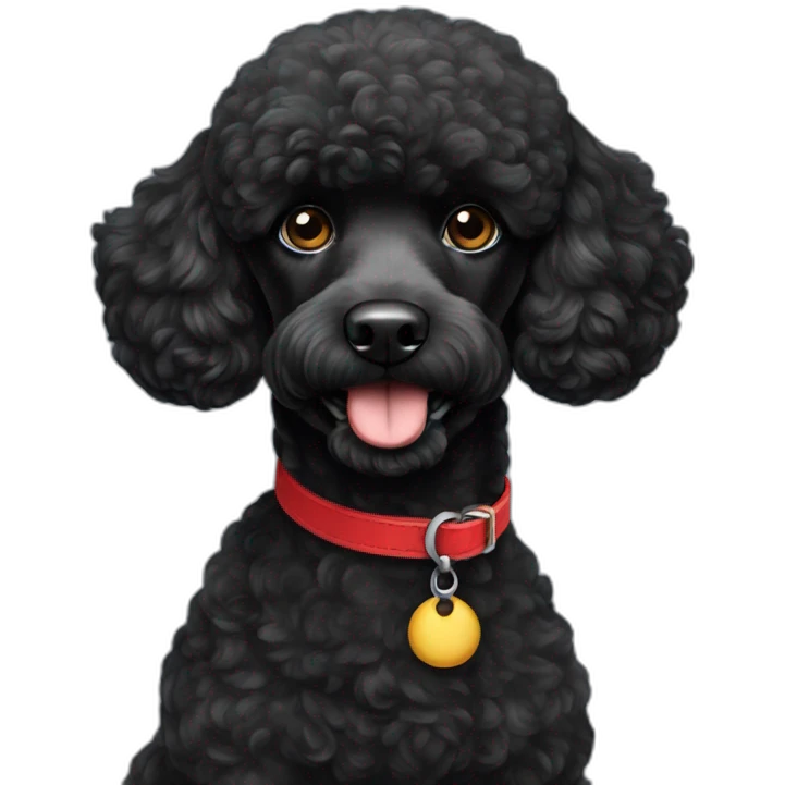black poodle red collar emoji
