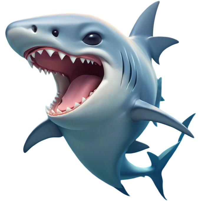 Cinematic Cute Yawning Hammerhead Shark Portrait Emoji, Head tilted slightly with a dramatic, wide-open yawn, showcasing its unique hammer-shaped head with relaxed, drooping fins and sleepy, half-closed eyes, Simplified yet irresistibly adorable features, highly detailed, glowing with a soft, cozy oceanic glow, high shine, relaxed yet expressive, stylized with a hint of whimsical aquatic ease, soft glowing outline, capturing the essence of a drowsy yet affectionate hammerhead that appears ready to stretch and yawn its way out of the screen! emoji