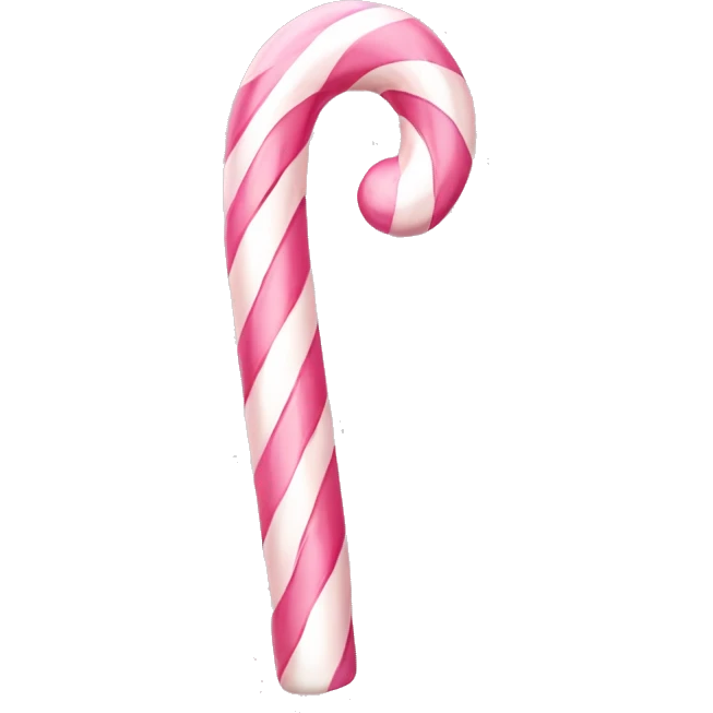 one pastel pink candy cane tilted emoji