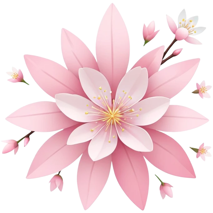 Cute Pastel pink and white Cherry Blossom Sakura Starburst Shooting Star emoji