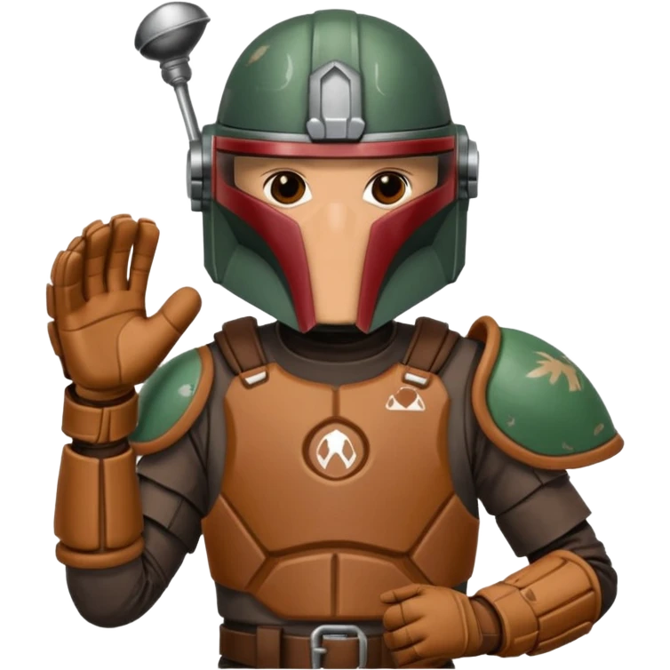 Mandalorian with a Catcher's mitt emoji
