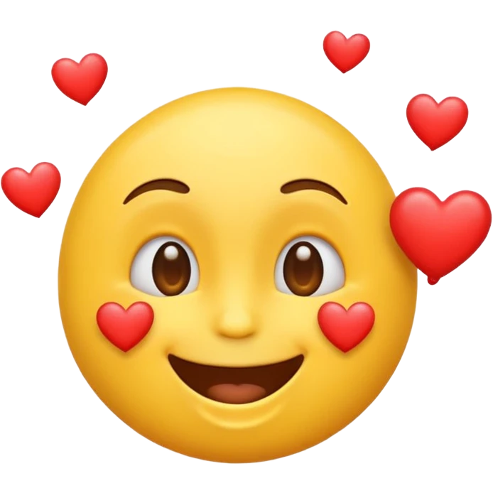 An emoji blowing hearts emoji