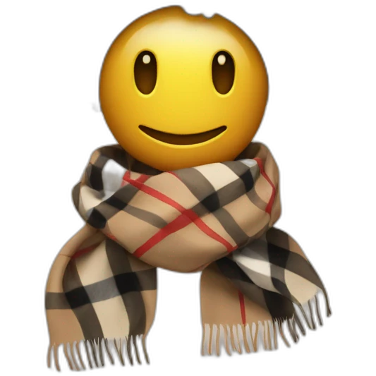 Underground smiley face with burberry scarf emoji