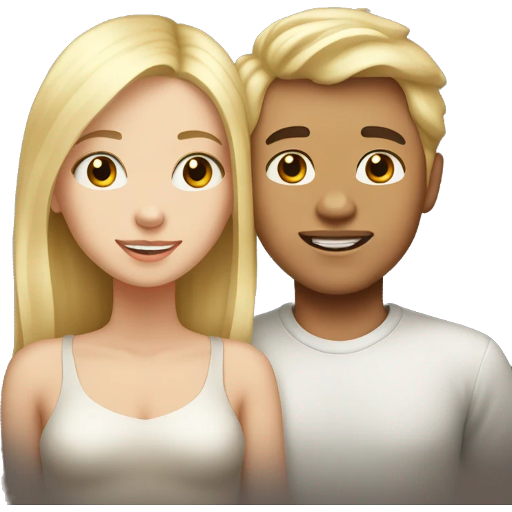 Light skin boy and white blonde girl in love  emoji