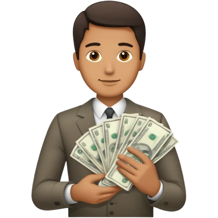 man holding lots of money emoji
