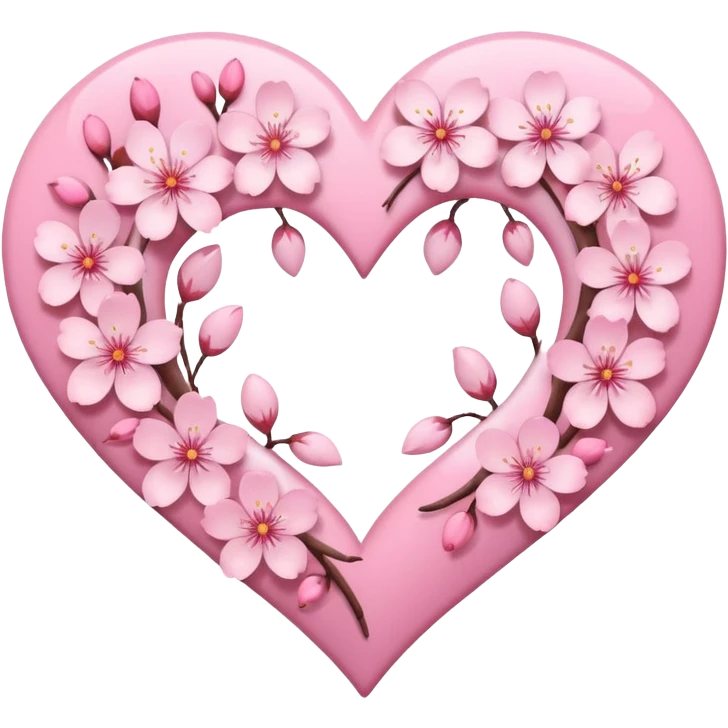 heart with sakura flowers and a pastel swirl emoji