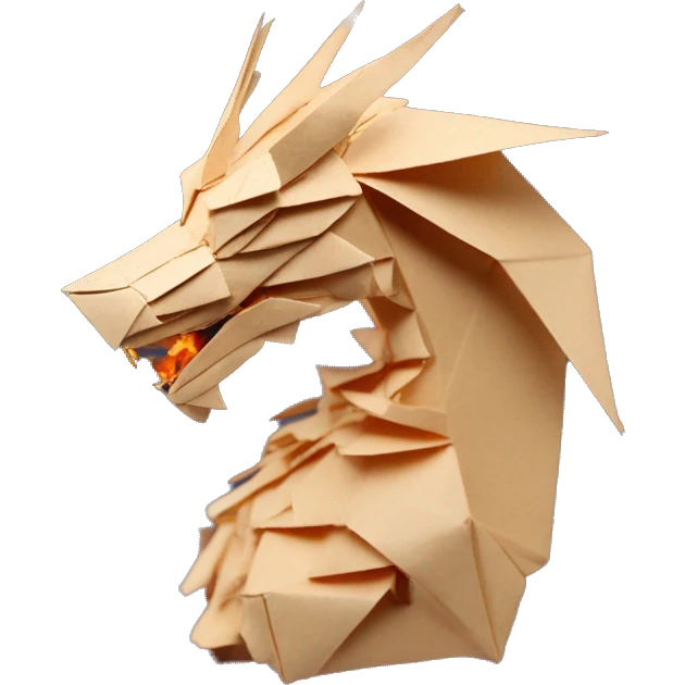 Beige Origami dragon made of newspapers on fire letters on fire burnt paper surrounded by fairy lights swirls covered in dried flowers bokeh floral flowers fire flames emoji