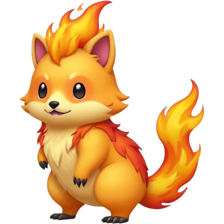 Cool cute edgy kawaii Quilava-animal-creature-hybrid full body emoji