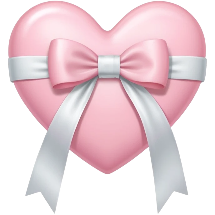 Light pink heart with white ribbon bow emoji