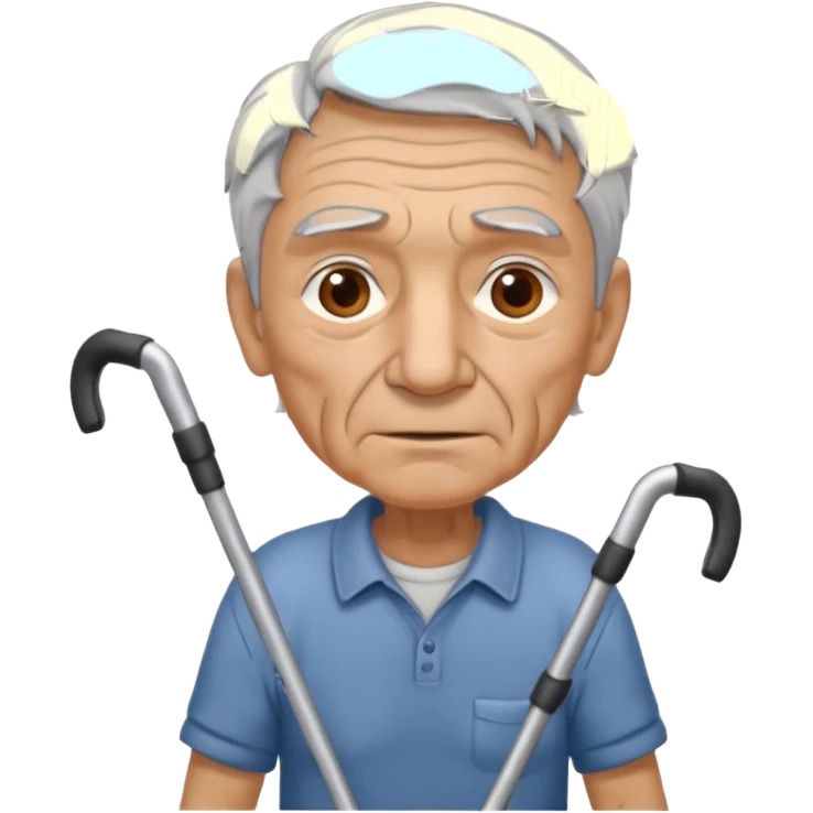 old guy with crutches emoji