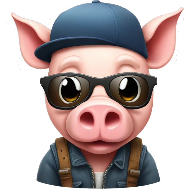 cool pig emoji