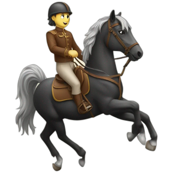 Chat sur un cheval emoji