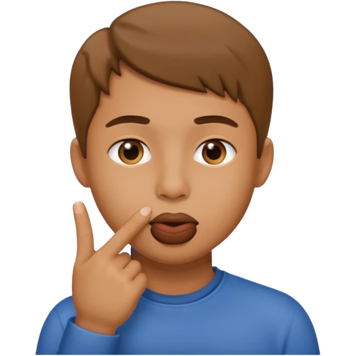 Um dedo na boca emoji