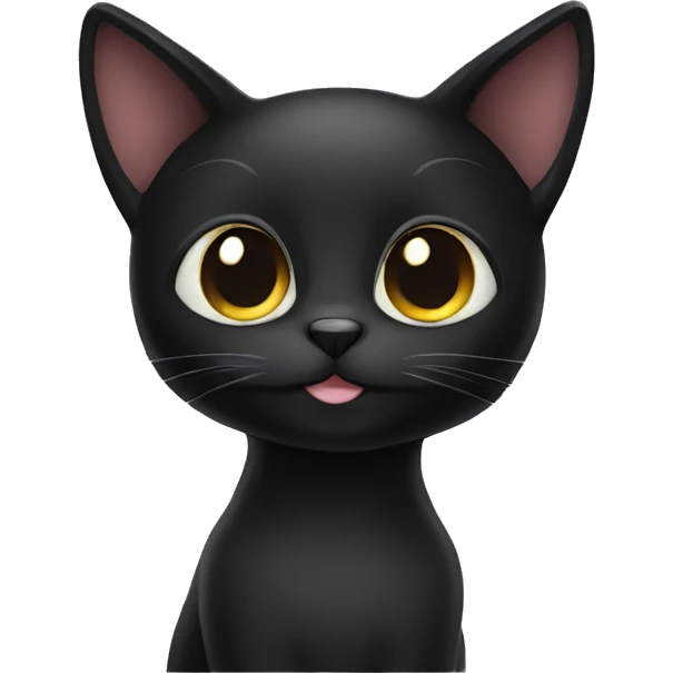 Black cat hi emoji